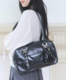 WEGO | WEGO/スタッズハートチャーム付きハトメボストン(ハンドバッグ)