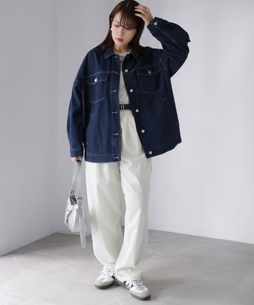 Riberry（リベリー）の「オーバーサイズデニムジャケット（デニムジャケット・レディース・ブラック/ブルー/ネイビー・FREE）」の10枚目の写真