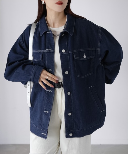 Riberry（リベリー）の「オーバーサイズデニムジャケット（デニムジャケット・レディース・ブラック/ブルー/ネイビー・FREE）」の11枚目の写真