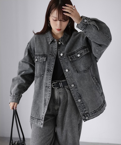 Riberry（リベリー）の「オーバーサイズデニムジャケット（デニムジャケット・レディース・ブラック/ブルー/ネイビー・FREE）」の13枚目の写真