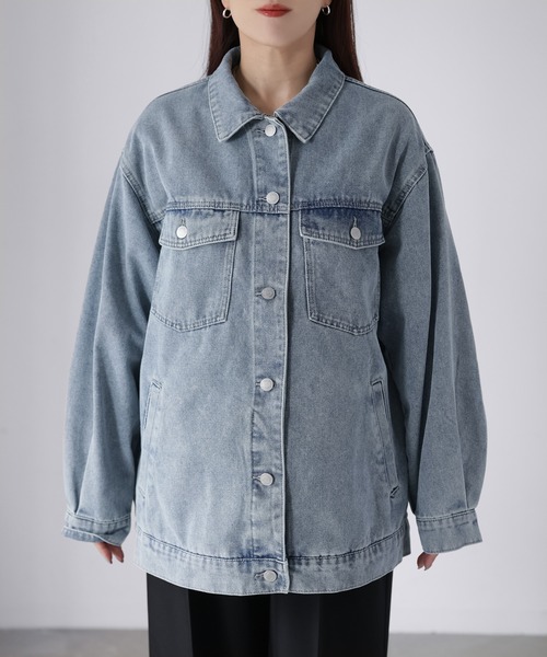 Riberry（リベリー）の「オーバーサイズデニムジャケット（デニムジャケット・レディース・ブラック/ブルー/ネイビー・FREE）」の16枚目の写真