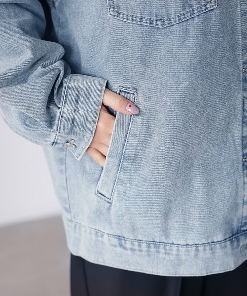 Riberry（リベリー）の「オーバーサイズデニムジャケット（デニムジャケット・レディース・ブラック/ブルー/ネイビー・FREE）」の8枚目の写真