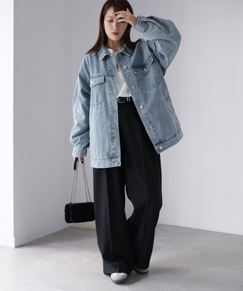 Riberry（リベリー）の「オーバーサイズデニムジャケット（デニムジャケット・レディース・ブラック/ブルー/ネイビー・FREE）」の21枚目の写真