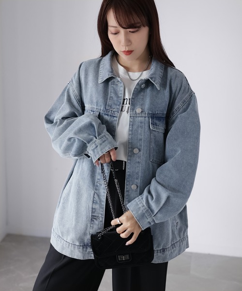 Riberry（リベリー）の「オーバーサイズデニムジャケット（デニムジャケット・レディース・ブラック/ブルー/ネイビー・FREE）」の20枚目の写真