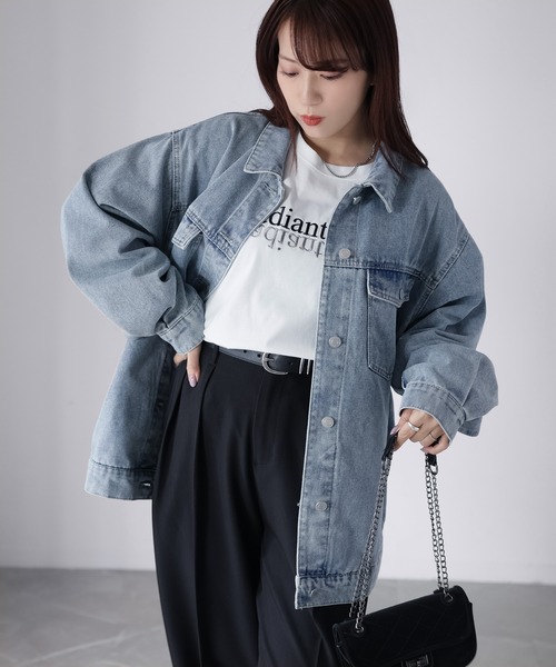 Riberry（リベリー）の「オーバーサイズデニムジャケット（デニムジャケット・レディース・ブラック/ブルー/ネイビー・FREE）」の9枚目の写真