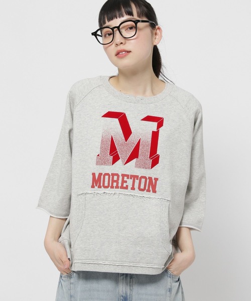 niko and...（ニコアンド）の「BIGレターカレッジ半袖プルオーバー（Tシャツ/カットソー・レディース・グレー/ナチュラル/グリーン・FREE）」の2枚目の写真