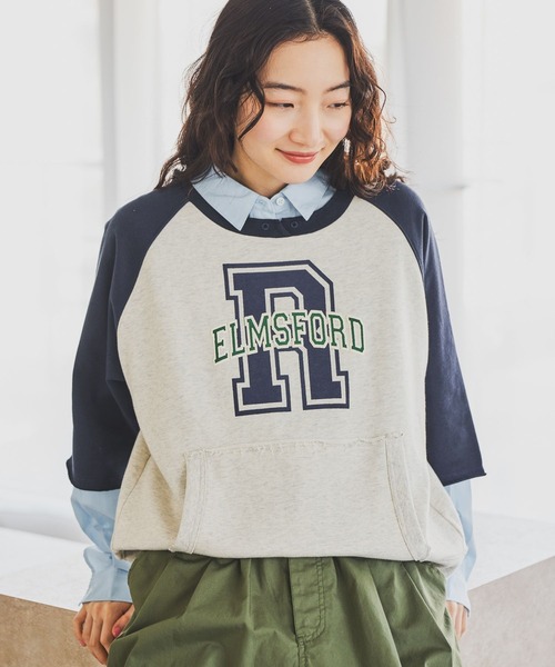 niko and...（ニコアンド）の「BIGレターカレッジ半袖プルオーバー（Tシャツ/カットソー・レディース・グレー/ナチュラル/グリーン・FREE）」の7枚目の写真