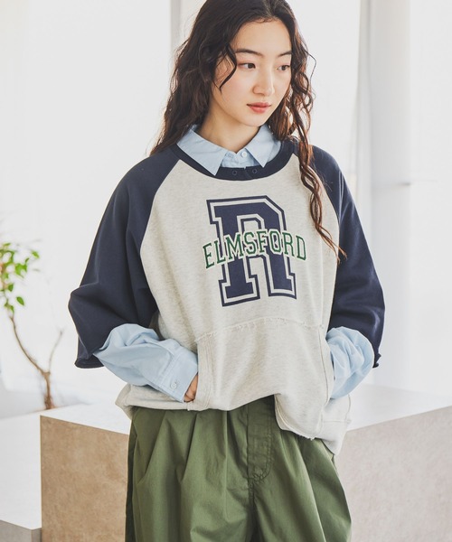 niko and...（ニコアンド）の「BIGレターカレッジ半袖プルオーバー（Tシャツ/カットソー・レディース・グレー/ナチュラル/グリーン・FREE）」の8枚目の写真