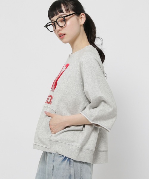 niko and...（ニコアンド）の「BIGレターカレッジ半袖プルオーバー（Tシャツ/カットソー・レディース・グレー/ナチュラル/グリーン・FREE）」の11枚目の写真