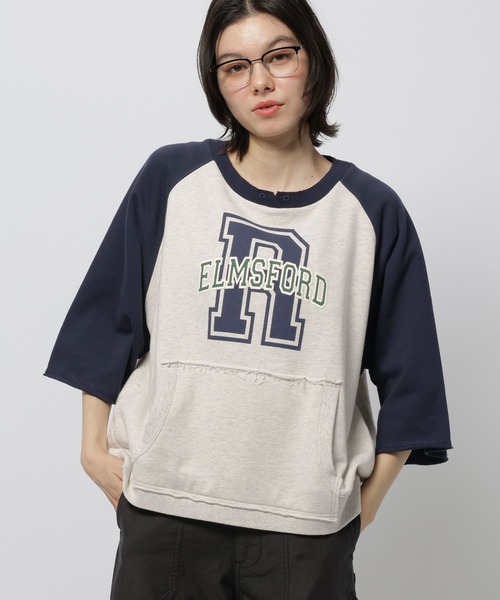 niko and...（ニコアンド）の「BIGレターカレッジ半袖プルオーバー（Tシャツ/カットソー・レディース・グレー/ナチュラル/グリーン・FREE）」の14枚目の写真