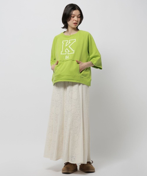 niko and...（ニコアンド）の「BIGレターカレッジ半袖プルオーバー（Tシャツ/カットソー・レディース・グレー/ナチュラル/グリーン・FREE）」の16枚目の写真