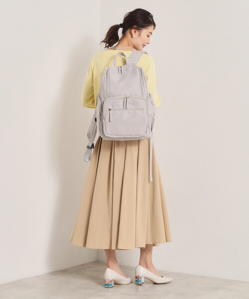 ITS'DEMO（イッツデモ）の「【PC対応】ツイル14ポケットリュック（バックパック/リュック・レディース・ライトベージュ/ブラック/ネイビー/ライトグレー・00）」の6枚目の写真