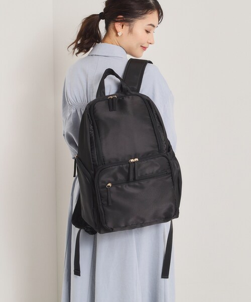 ITS'DEMO（イッツデモ）の「【PC対応】ツイル14ポケットリュック（バックパック/リュック・レディース・ライトベージュ/ブラック/ネイビー/ライトグレー・00）」の7枚目の写真