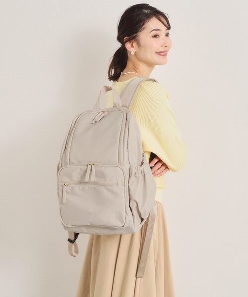 ITS'DEMO（イッツデモ）の「【PC対応】ツイル14ポケットリュック（バックパック/リュック・レディース・ライトベージュ/ブラック/ネイビー/ライトグレー・00）」の9枚目の写真