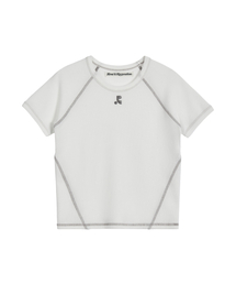 WAFFLE RAGLAN T-SHIRT - WHITE