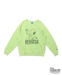 FTL x PEANUTS甘編み裏毛スウェット1 / ピーナッツ コラボ 長袖スウェット/ SNOOPY'S FLOWER