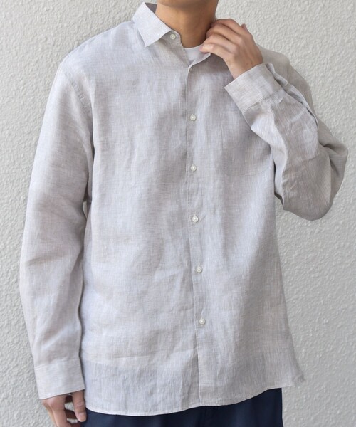 SHIPS any:〈洗濯機可能〉ピュアリネン レギュラーカラー シャツ 26SS