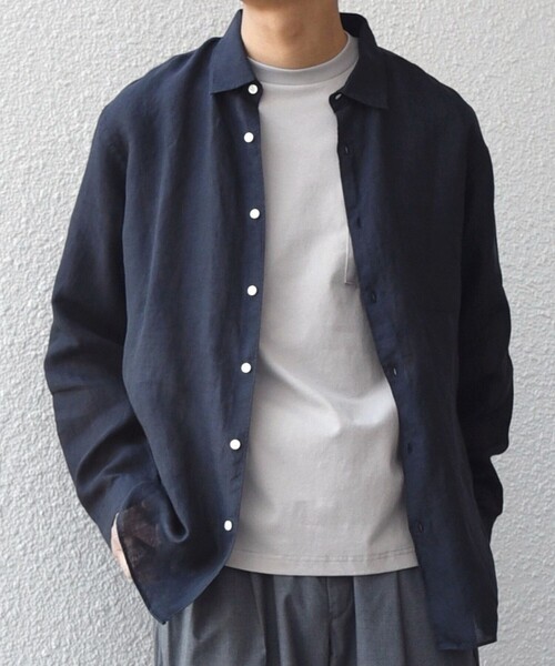 SHIPS any:〈洗濯機可能〉ピュアリネン レギュラーカラー シャツ 26SS