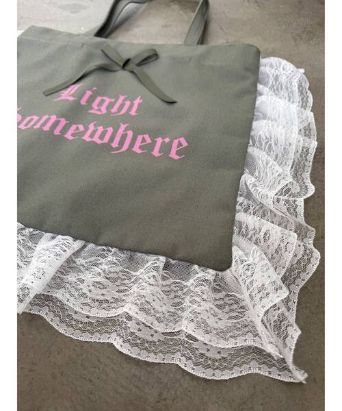 jouetie（ジュエティ）の「ロゴレースフリルトートバッグ（トートバッグ・レディース・カーキ/ブラック/アイボリー/ブルー・FREE）」の13枚目の写真