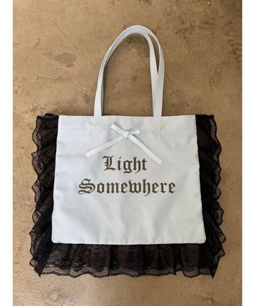 jouetie（ジュエティ）の「ロゴレースフリルトートバッグ（トートバッグ・レディース・カーキ/ブラック/アイボリー/ブルー・FREE）」の14枚目の写真