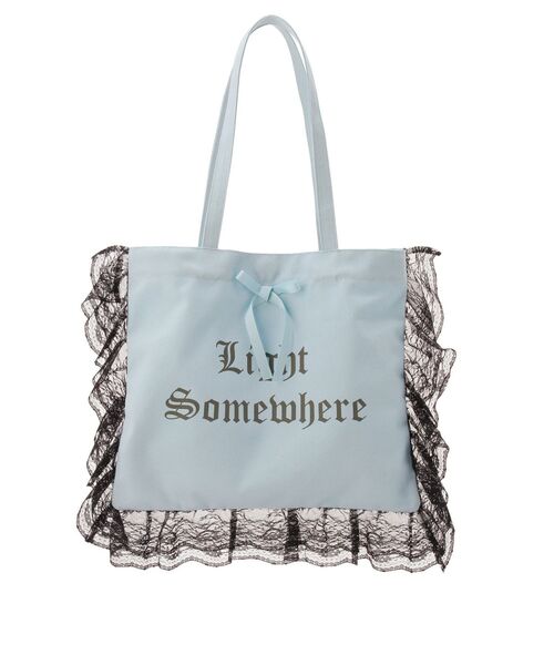 jouetie（ジュエティ）の「ロゴレースフリルトートバッグ（トートバッグ・レディース・カーキ/ブラック/アイボリー/ブルー・FREE）」の4枚目の写真