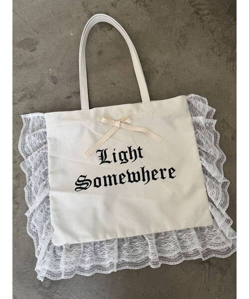 jouetie（ジュエティ）の「ロゴレースフリルトートバッグ（トートバッグ・レディース・カーキ/ブラック/アイボリー/ブルー・FREE）」の19枚目の写真