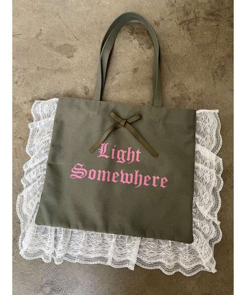 jouetie（ジュエティ）の「ロゴレースフリルトートバッグ（トートバッグ・レディース・カーキ/ブラック/アイボリー/ブルー・FREE）」の20枚目の写真