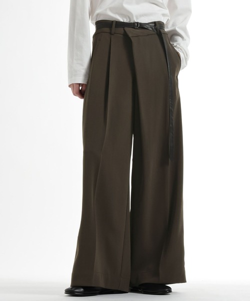 HARE(ハレ)の「ドライカルゼアシメワイドパンツ(HARE)(スラックス・メンズ・ブラック/ブラウン/ホワイト・SMALL/MEDIUM)」の3枚目の写真