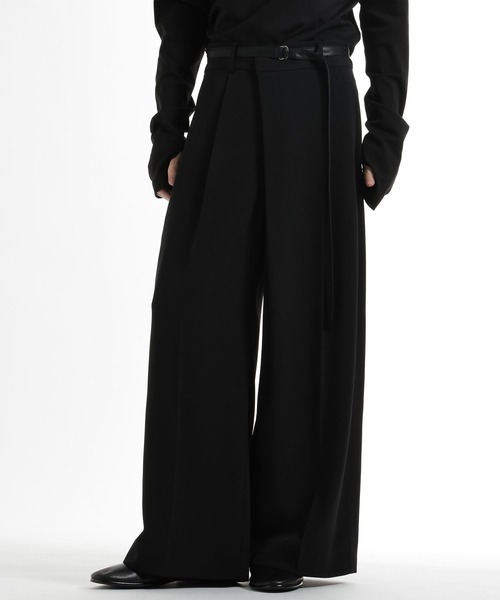 HARE(ハレ)の「ドライカルゼアシメワイドパンツ(HARE)(スラックス・メンズ・ブラック/ブラウン/ホワイト・SMALL/MEDIUM)」の4枚目の写真