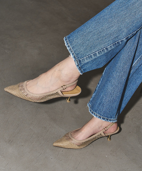 GRISE（グリーズ）の「《追加》GRISE5cmポインテッドメッシュスリングバック（パンプス・レディース・ゴールド/ブラウン/ブラック・23.5cm/23cm/22.5cm/22cm/25cm/24.5cm/24cm）」の7枚目の写真