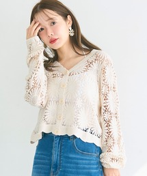 coca（coca）（コカ）の「鍵編みフラワーカーディガン（カーディガン/ボレロ）」