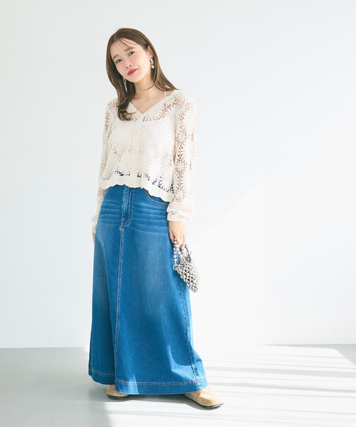 coca(coca)(コカ)の「鍵編みフラワーカーディガン(カーディガン/ボレロ・レディース・アイボリー・ONE SIZE)」の8枚目の写真