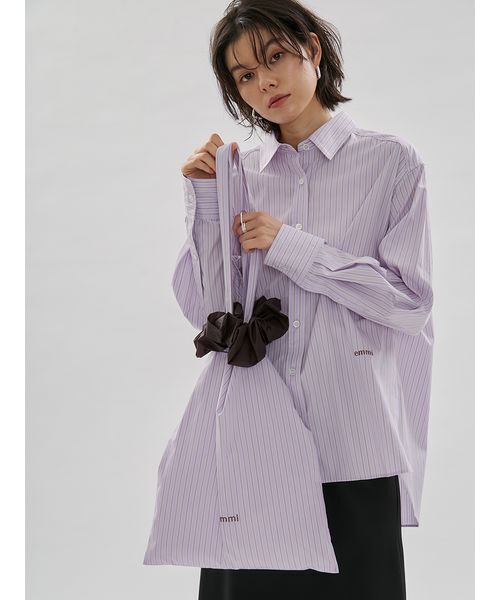 emmi（エミ）の「【ONLINE限定カラーあり】シュシュ付きemmiロゴトートバッグ（トートバッグ・レディース・ピンク/ホワイト/ミント/ブルー・F）」の5枚目の写真