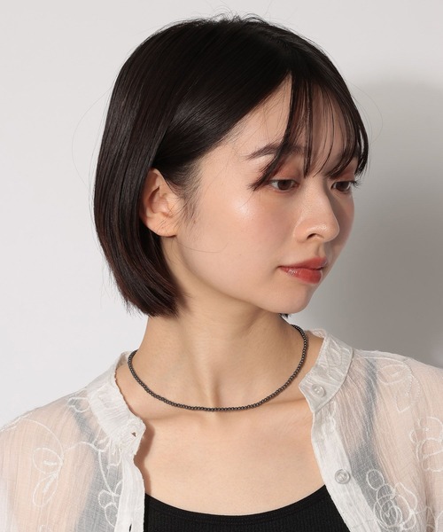 PAGEBOY（ページボーイ）の「ミニビーズネックレス（ネックレス・レディース・ブラック/グレイッシュベージュ・FREE）」の5枚目の写真