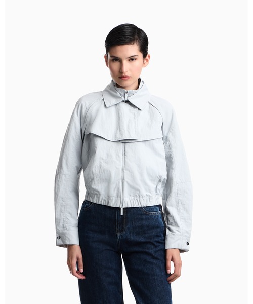 EMPORIO ARMANI(エンポリオアルマーニ)の「【エンポリオ アルマーニ】2-in-1ブルゾン 起毛ナイロン(ブルゾン・レディース・アクア・38)」の1枚目の写真