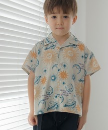 MAKE YOUR DAY（メイクユアデイ）の「宇宙と花柄テロテロ半袖シャツ■80～140cm（シャツ/ブラウス）」