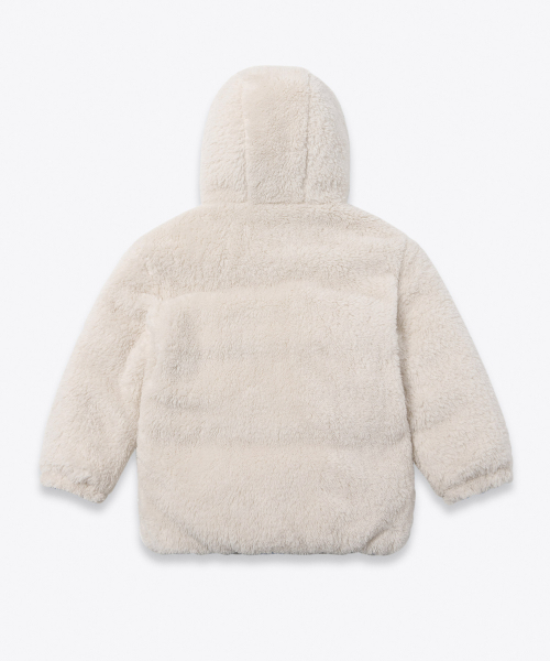 MUSINSA STANDARD KIDS（ムシンサスタンダードキッズ）の「デイリープファーリバーシブルフリースフーデッドパディングジャケット [ダスティベージュ/クリーム]（ブルゾン・レディース・その他・100/110/120/130/140/150/160）」の5枚目の写真