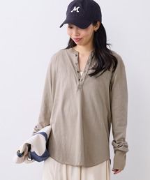 AMERICANA | 【AMERICANA】別注-前後2WAYヘンリーネックロングTシャツ(Tシャツ/カットソー)