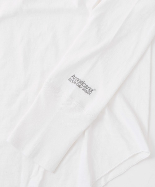 AMERICANA（アメリカーナ）の「【AMERICANA】別注-前後2WAYヘンリーネックロングTシャツ（Tシャツ/カットソー・レディース・ベージュ/ホワイト・FREE）」の13枚目の写真
