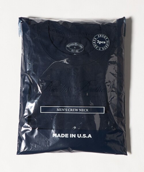 BROOKS BROTHERS(ブルックスブラザーズ)の「<Brooks Brothers>2パック クルーネック Tシャツ Made in USA(Tシャツ/カットソー・メンズ・ホワイト/ネイビー・M/L/S)」の1枚目の写真