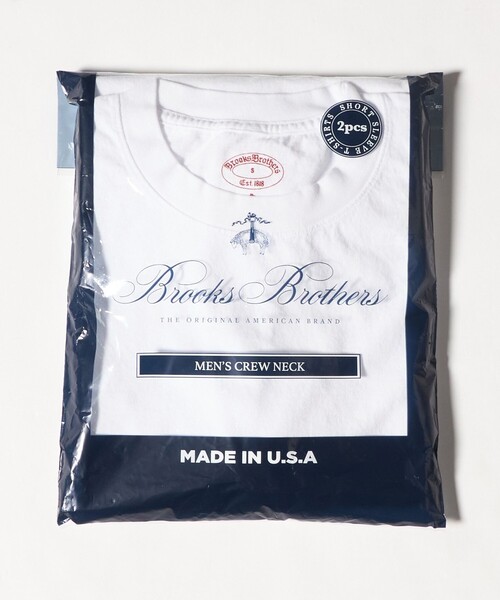 BROOKS BROTHERS(ブルックスブラザーズ)の「<Brooks Brothers>2パック クルーネック Tシャツ Made in USA(Tシャツ/カットソー・メンズ・ホワイト/ネイビー・M/L/S)」の2枚目の写真