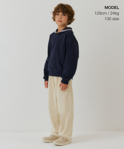 MUSINSA STANDARD KIDS（ムシンサスタンダードキッズ）の「オーバーサイズセーラー スウェットシャツ [ネイビー]（スウェット・レディース・その他・110/130/140/150/160/120）」の2枚目の写真