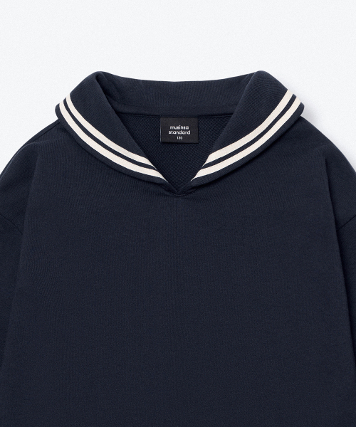 MUSINSA STANDARD KIDS（ムシンサスタンダードキッズ）の「オーバーサイズセーラー スウェットシャツ [ネイビー]（スウェット・レディース・その他・110/130/140/150/160/120）」の5枚目の写真