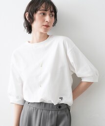 Dessin | 【360度可愛い】バックヘンリーカットソー5分袖(Tシャツ/カットソー)