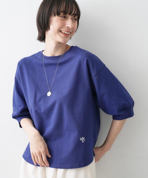 Dessin(デッサン)の「【新色追加/360度可愛い】バックヘンリーカットソー5分袖(Tシャツ/カットソー・レディース・ブルー系その他/ライトグレー/ナチュラル/ホワイト系/ピンク系/グレー/レンガ/グリーン/ネイビー・03/00/02/01)」の7枚目の写真