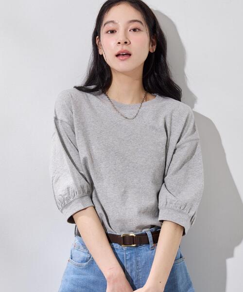 Dessin(デッサン)の「【360度可愛い】バックヘンリーカットソー5分袖(Tシャツ/カットソー・レディース・ブルー系その他/ライトグレー/ナチュラル/ホワイト系/ピンク系/グレー/レンガ/グリーン/ネイビー・03/00/02/01)」の14枚目の写真