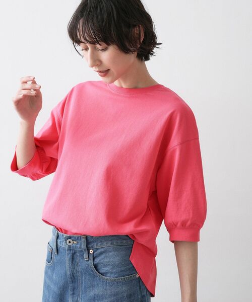 Dessin(デッサン)の「【360度可愛い】バックヘンリーカットソー5分袖(Tシャツ/カットソー・レディース・ブルー系その他/ライトグレー/ナチュラル/ホワイト系/ピンク系/グレー/レンガ/グリーン/ネイビー・03/00/02/01)」の19枚目の写真