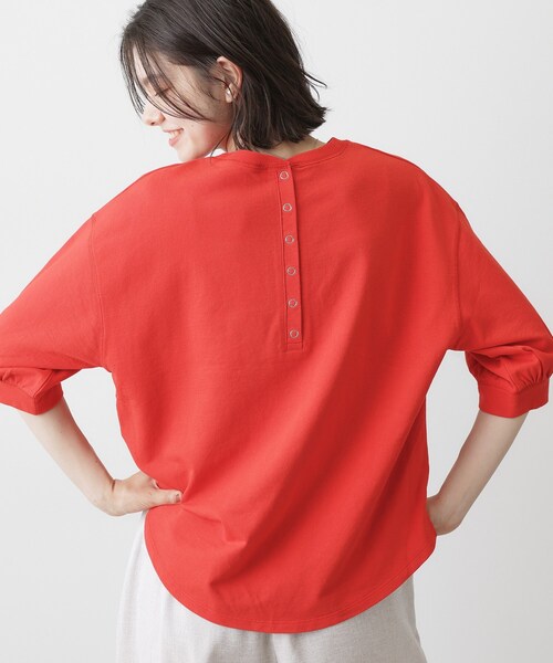 Dessin(デッサン)の「【新色追加/360度可愛い】バックヘンリーカットソー5分袖(Tシャツ/カットソー・レディース・ブルー系その他/ライトグレー/ナチュラル/ホワイト系/ピンク系/グレー/レンガ/グリーン/ネイビー・03/00/02/01)」の17枚目の写真