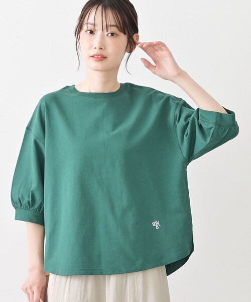 Dessin(デッサン)の「【新色追加/360度可愛い】バックヘンリーカットソー5分袖(Tシャツ/カットソー・レディース・ブルー系その他/ライトグレー/ナチュラル/ホワイト系/ピンク系/グレー/レンガ/グリーン/ネイビー・03/00/02/01)」の10枚目の写真
