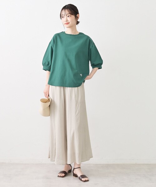 Dessin(デッサン)の「【新色追加/360度可愛い】バックヘンリーカットソー5分袖(Tシャツ/カットソー・レディース・ブルー系その他/ライトグレー/ナチュラル/ホワイト系/ピンク系/グレー/レンガ/グリーン/ネイビー・03/00/02/01)」の12枚目の写真